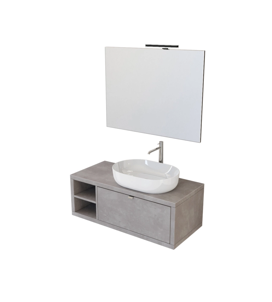 MOBILE BAGNO "TINTORETTO" CEMENTO, 110 CM